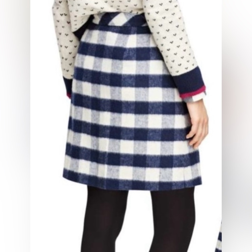Brooks Brothers Navy and White Plaid Skirt
